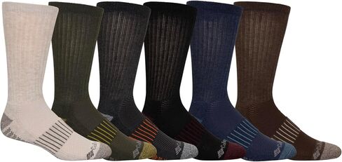 Columbia Pique Footbed Crew Socks, Black, One Size, 6 Pair in Saudi Arabia