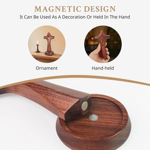 Standing Wooden Crucifix Cross on Table,Christian Catholic Standing Jesus Statue Crucifix Prayer Wall Decor for Home in Saudi Arabia
