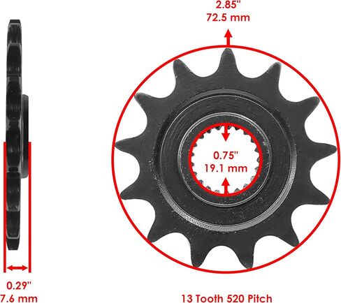 Caltric Front Sprocket Compatible with Honda CRF250R 2004 2005 2006 2007 2008 2009 / CR125R 2004 2005 2006 2007 in Saudi Arabia