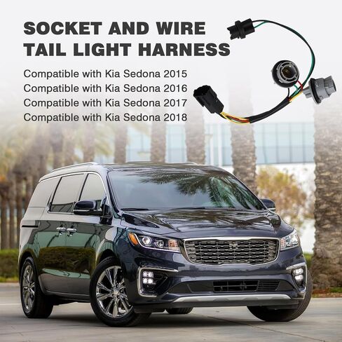Socket and Wire Tail Light Harness Fit for Kia Sedona 2015 2016 2017 2018, Tail Light Socket Harness Replacement for 92480-A9020 in Saudi Arabia