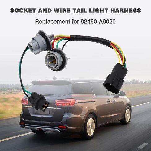 Socket and Wire Tail Light Harness Fit for Kia Sedona 2015 2016 2017 2018, Tail Light Socket Harness Replacement for 92480-A9020 in Saudi Arabia