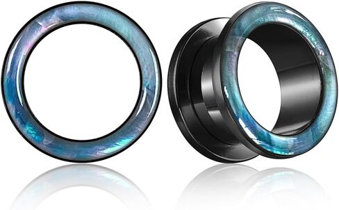 Casvort 2 PCS Hypoallergenic 2G-1" Beautiful Classic Conch Ear Gauges 316 Surgical Stainless Steel Comfortable Screw Back Ear Tunnels Plugs Body Piercing Jewelry in Kuwait