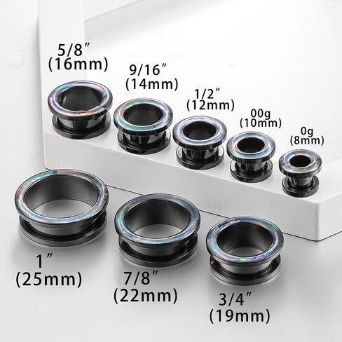 Casvort 2 PCS Hypoallergenic 2G-1" Beautiful Classic Conch Ear Gauges 316 Surgical Stainless Steel Comfortable Screw Back Ear Tunnels Plugs Body Piercing Jewelry in Kuwait