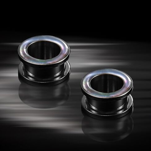 Casvort 2 PCS Hypoallergenic 2G-1" Beautiful Classic Conch Ear Gauges 316 Surgical Stainless Steel Comfortable Screw Back Ear Tunnels Plugs Body Piercing Jewelry in Kuwait