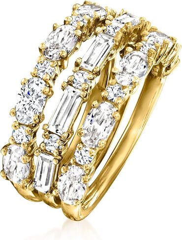 Ross-Simons 3.80 ct. t.w. CZ Jewelry Set: 3 Rings in 18kt Gold Over Sterling in Saudi Arabia