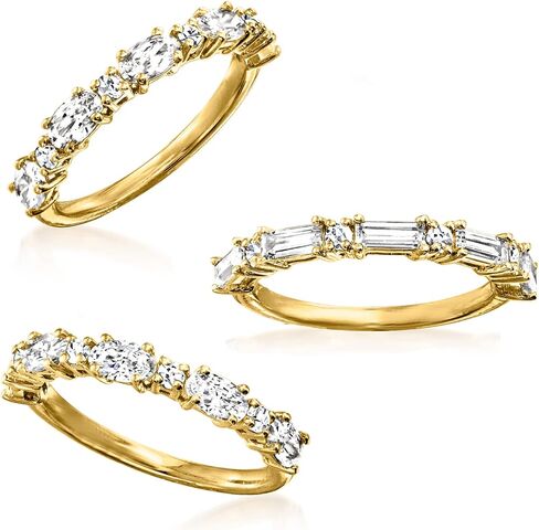 Ross-Simons 3.80 ct. t.w. CZ Jewelry Set: 3 Rings in 18kt Gold Over Sterling in Saudi Arabia