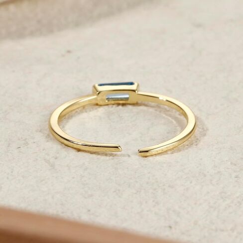 18k Gold plated Birthstone Ring for Women Adjustable Cubic Zirconia Ring Stackable Promise Wedding Ring Jewelry Gift for Birthday in Saudi Arabia