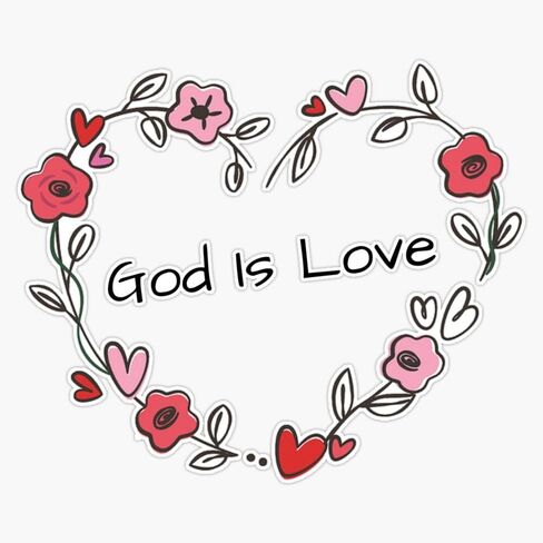 God is Love Sticker Vinyl Waterproof Sticker Decal Car Laptop Wall Window Bumper Sticker 5" in Saudi Arabia