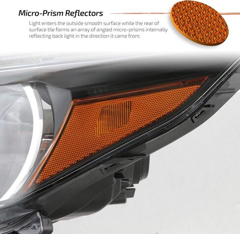 AKKON - يناسب 2012 2013 2014 Honda CR-V [نوع الهالوجين] زوج المصابيح الأمامية السوداء للسائق الأيسر + استبدال المصابيح الأمامية اليمنى للراكب in Saudi Arabia