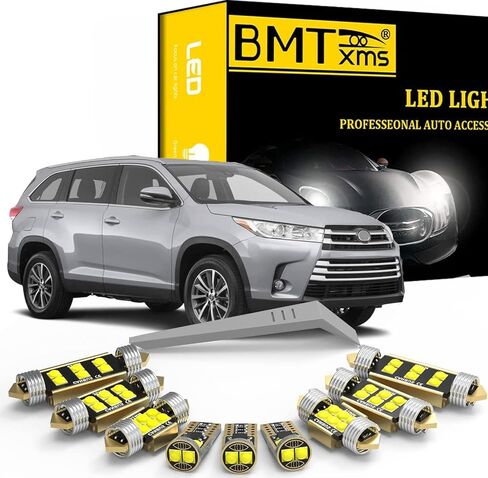 BMT xms 15 Piece LED Interior Light Kit for Toyota Highlander 2014 2015 2016 2017 2018 2019 Interior LED Lights Bulbs Package Kit Map Dome License Plate Lights Install Tool in Saudi Arabia