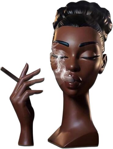 Head Incense Holder Black Women, Head Incense Burner Black Women, Solange-Headscents Incense Holder for Bedroom, Livingroom, Home Decor(A) in Saudi Arabia