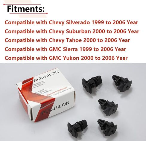 RLB-HILON 5 قطع مشابك تثبيت شبكية متوافقة مع Chevy Silverado Suburban Tahoe 1999 إلى 2006 سنة، لـ GMC Sierra 1500 2500 3500 Yukon 99 إلى 06 سنة، لمشبك الشواية 15764320 15025531 in Saudi Arabia