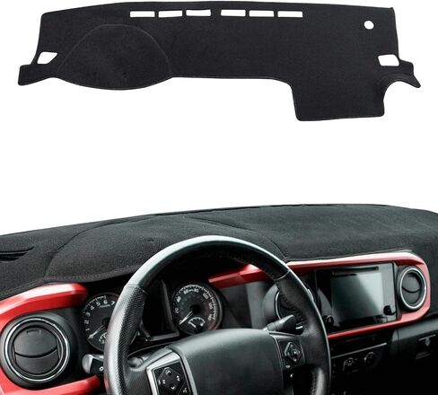 غطاء لوحة القيادة POSAID لسيارة 2016 2017 2018 2019 2020 2021 2022 2023 Toyota Tacoma غطاء لوحة القيادة مناسب خصيصًا لسيارة Toyota Tacoma، أسود in Kuwait