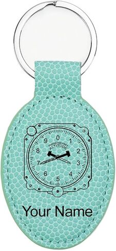 LaserGram Oval Keychain, Airplane Altimeter, Personalized Engraving Included in Kuwait