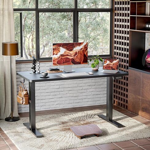 مكتب قائم مقاس 47 × 24 بوصة، مكتب كهربائي قابل للتعديل بارتفاع مع لوحة لصق، مكتب واقف مع عجلات، مكتب كمبيوتر مكتبي للجلوس للمكتب المنزلي، إطار أبيض/سطح خشب القيقب in Kuwait