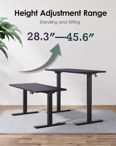 مكتب قائم مقاس 47 × 24 بوصة، مكتب كهربائي قابل للتعديل بارتفاع مع لوحة لصق، مكتب واقف مع عجلات، مكتب كمبيوتر مكتبي للجلوس للمكتب المنزلي، إطار أبيض/سطح خشب القيقب in Kuwait