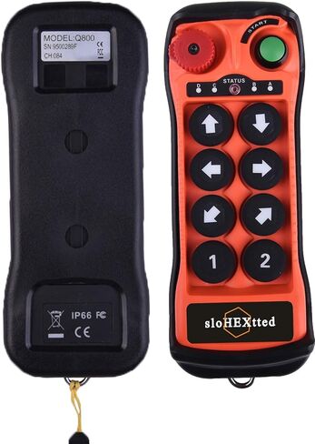 8 Button Hoist Crane Industrial Wireless Radio Remote Control 2 Transmitter and 1 Receiver for 12-24V DCOverhead Bridge Tower Crane Electric Chain Hoist Remote Control Q800 in Saudi Arabia