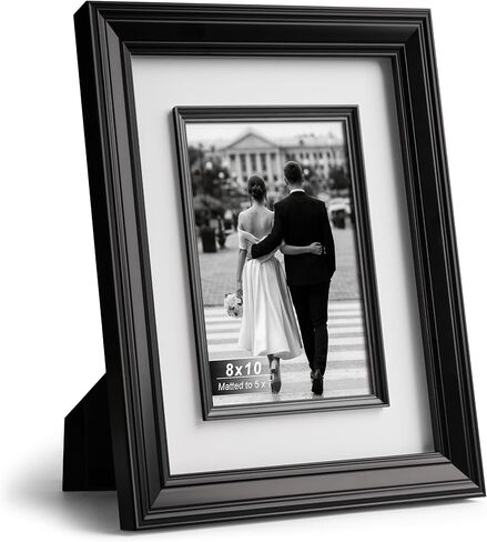 إطار صورة ذهبي Yaetm مقاس 11 × 14 مع إطار داخلي مزخرف وزجاج مقسى، يعرض صور مقاس 8 × 10 مع حصيرة على الحائط - صورة أو منظر طبيعي - مثالي لديكور المكتب والمنزل (ذهبي عتيق، فردي) in Kuwait