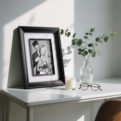 إطار صورة ذهبي Yaetm مقاس 11 × 14 مع إطار داخلي مزخرف وزجاج مقسى، يعرض صور مقاس 8 × 10 مع حصيرة على الحائط - صورة أو منظر طبيعي - مثالي لديكور المكتب والمنزل (ذهبي عتيق، فردي) in Kuwait