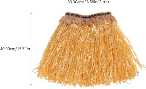 تنورة Hula Grass - تنورة مرنة من زهرة ليز الصناعية في هاواي بلون قش ذهبي للفساتين الفاخرة وأعياد الميلاد وحفلات هاواي والشاطئ والحفلات التنكرية in Kuwait