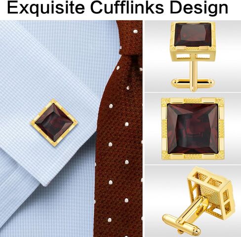 Cuff Links Mens Gold, Crystal Cufflinks for Men Brass Cuff Link Gold Wedding Business Birthday Gift for Groom Father Husband Boyfriend in Saudi Arabia