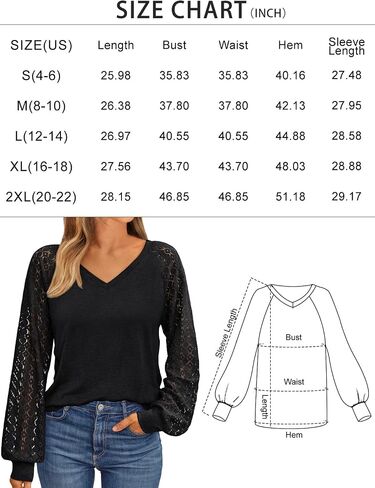 Womens Long Sleeve Shirts V Neck Lace Tops Business Casual Blouses Tee Trendy 2025 Fall Fashion Outfits Clothes in Saudi Arabia