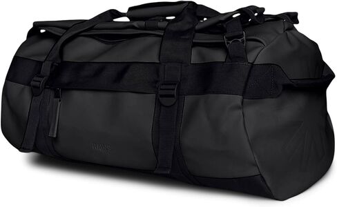 حقيبة RAINS Texel Duffel صغيرة - حقيبة دفل خضراء مقاومة للماء مع سحاب إغلاق على شكل حرف U، وجيوب شبكية، وأشرطة ضغط، ومقابض حمل مبطنة - ضمان لمدة عامين in Saudi Arabia