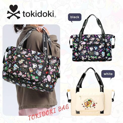 Tokidoki Unicorno Foldable Duffle Bag for Travel, 40L Expandable Weekender Bags with Trolley Sleeve Overnight Bags for Travelling(Black) in Kuwait