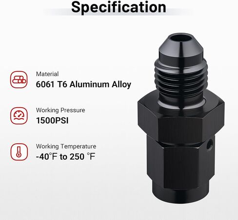 EVIL ENERGY AN Female Swivel to AN Male Flare Expander Fitting Adapter Aluminum Black 1PC in Saudi Arabia