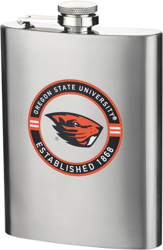 The Memory Company | Licensed NCAA Stainless Steel Team Logo Flask and (4) Shot Glass Set in Kuwait