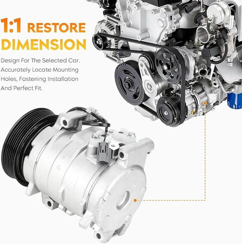 Air Conditioner AC Compressor with A/C Clutch for Honda Element 2.4L 2003-2011, CO 10739C in Saudi Arabia