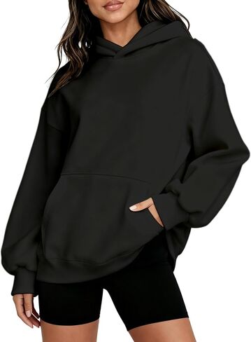 Womens Oversized Hoodies Fleece Hooded Sweatshirts Comfy Sweaters Loose Fit Pullover Fall Winter Clothes in Saudi Arabia