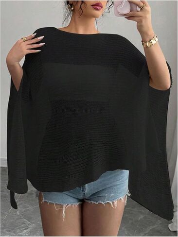Meihuida Women Sheer Poncho Top Crochet Knit Shrug Shawl Summer Beach Cover Up in Saudi Arabia