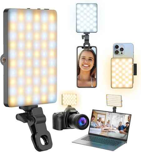 ضوء سيلفي ليد، ضوء هاتف مع مشبك، ضوء سيلفي قابل لإعادة الشحن بقدرة 3000 مللي أمبير في الساعة، ضوء صور مع 3 أوضاع إضاءة، ضوء ليد محمول للهاتف، آيفون، الكمبيوتر المحمول، الصور، تسجيل الفيديو، تيك توك، سيلفي، لايف، مدونة فيديو in Kuwait