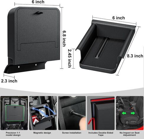 Front Under Seat Storage Organizer for Jeep Wrangler JL JLU 2018-2025 & Gladiator JT 2020 2021 2022 2023 2024 2025 Accessories Hidden Center Console Organizer, 2PCS (Not for Power Seat) in Saudi Arabia