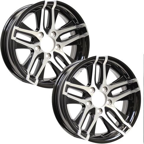 eCustomrim 2-Pack Aluminum Trailer Wheels 14X5.5 14" 5 Lug 4.5 Center Altitude Black Rim in Saudi Arabia