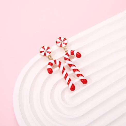 الحلوى قلادة الأقراط للنساء عيد الميلاد حلوى قصب قلادة مصاصة الأقراط Candyland زي الملحقات عيد الهالوين ملابس عيد الميلاد حفلة عيد ميلاد هدايا العيد in Saudi Arabia