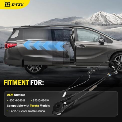 مجموعة كابل الباب المنزلق الكهربائي لسيارة Toyota Sienna 2011-2020 - متوافقة مع أرقام الأجزاء 85016-08010، 85016-08011 - طقم إصلاح الوصلة الجانبية للسائق، بدون محرك in Saudi Arabia