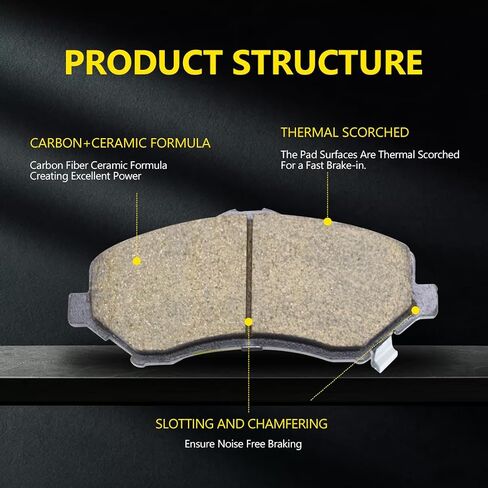 D1258 D1259 Front Rear Ceramic Brake Pads Set Compatible With 2007-2012 Mazda CX-7,2007-2015 Mazda CX-9,2007-2010 Edge, 2007-2010 Lincoln MKX,8pcs in Saudi Arabia