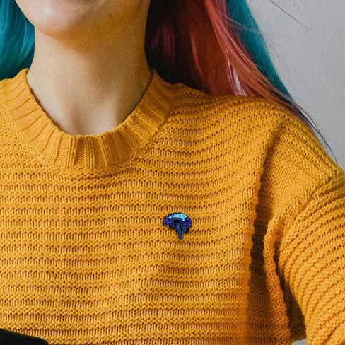 12pcs Human Brain Shaped Brooch Creative Brain Pin Bule Color Unique Enamel Lapel Pin Cute Cartoon Pins for Clothes Hats Bags in Saudi Arabia