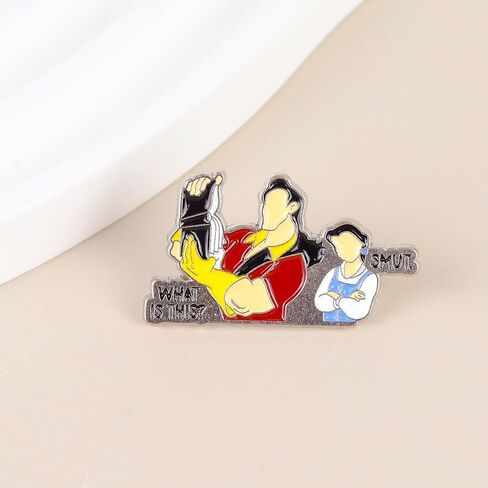 Funny Smut Reader Enamel Pin, Reading Smutty Book Brooches, Fairy Tale Humor Reader Lapel Badges, Spicy Dark Romance Book Club Badges Brooch, Funny Bookish Smut Humor Decoration Pin Jewelry Accessories in Saudi Arabia