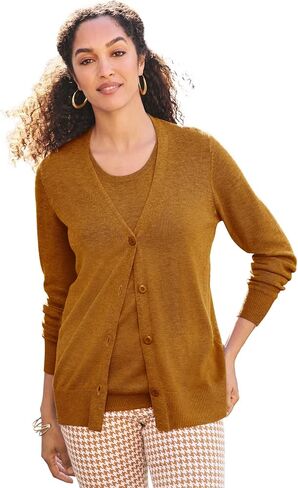 Jessica London Women's Plus Size Button Front Cashmere Cardigan in Saudi Arabia