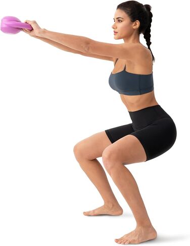 YUNOGA Womens RibFlex High Waisted Ribbed Biker Shorts 6/8 inches - Tummy Control Spandex Yoga Workout Athletic Shorts in Saudi Arabia