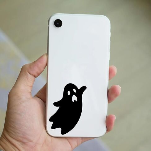 8Pcs/Set Halloween Ghost Decals Self-Adhesive Vinyl Halloween Wall Stickers Happy Hallowen Wall Decor Black White Pink Spooky Fly Ghosts for Home Door Car Bumper Sticker4×8"(W×L) (Black) in Kuwait