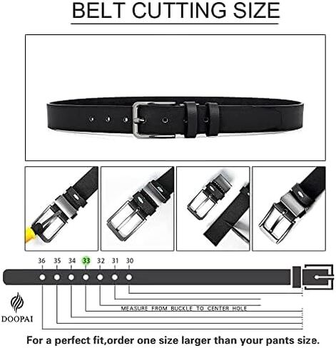 DOOPAI Men's Leather Belt - 1 3/8" Genuine Cowhide Dress Belt for Work, with Quick-Size Adjuster Golf & Casual in Saudi Arabia