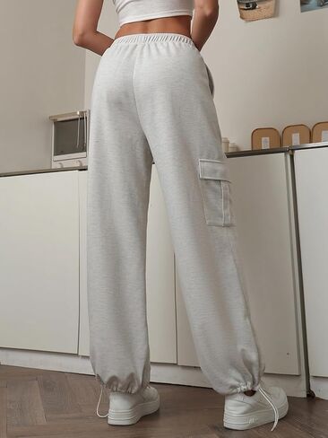 ALSOGO Women's Joggers Sweatpants Athletic Workout Running Baggy Lounge Pants Casual High Waisted Loose Pnats with Pockets in Saudi Arabia