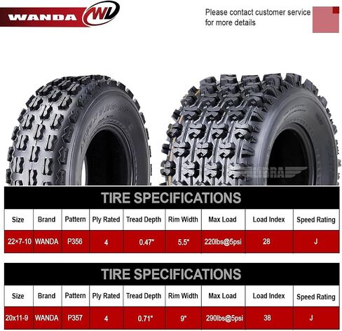 مجموعة واندا 4 إطارات رياضية ATV 22x7-10 و20x11-9 سباق GNCC لـ 2006-2017 Can Am DS 250 in Saudi Arabia