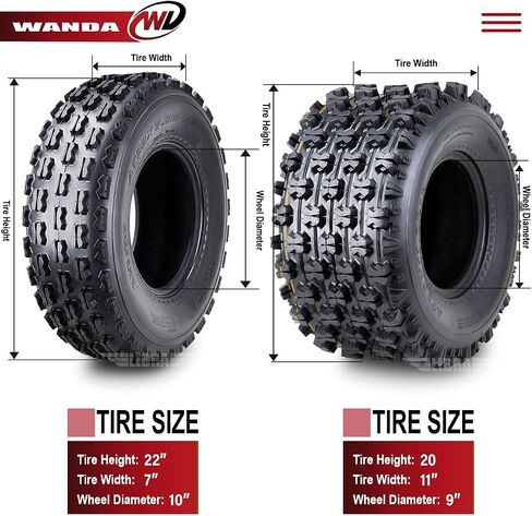 مجموعة واندا 4 إطارات رياضية ATV 22x7-10 و20x11-9 سباق GNCC لـ 2006-2017 Can Am DS 250 in Saudi Arabia