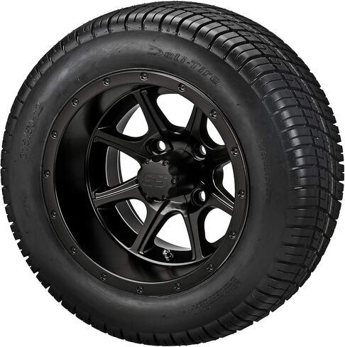 RM Cart 12" Azusa Matte Black on 215/50-12 Deli Tires (Set of 4) | Golf Cart Tires and Wheels Combo with Metric Lug Nuts in Kuwait
