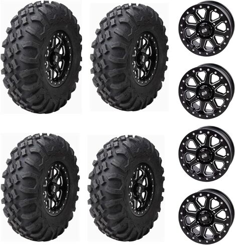 إطارات UTV شعاعية 32x10-15 Tusk MEGABITE HD 8 طبقات مثبتة على عجلات Tusk UINTA Beadlock - لأجهزة CAN-AM MAVERICK X3 UTV - تتضمن صواميل العروة (إزاحة العجلات 4+3، مُصنعة) in Saudi Arabia